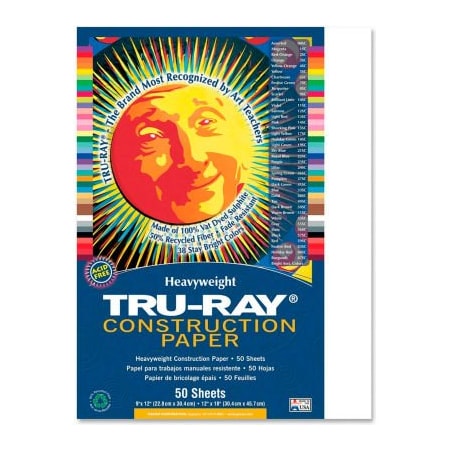 Pacon Pacon Tru-Ray Construction Paper 9in x 12in White 103026